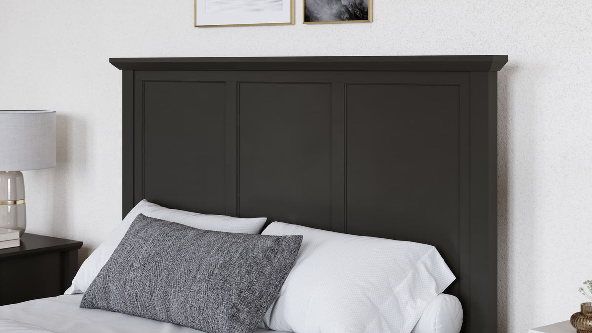 Grace Raven Black Twin Three Panel Bed - Ornate Home