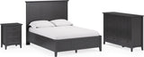 Grace Raven Black Twin Three Panel Bed - Ornate Home