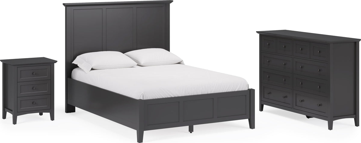 Grace Raven Black Twin Three Panel Bed - Ornate Home