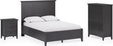 Grace Raven Black Twin Three Panel Bed - Ornate Home