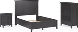 Grace Raven Black Twin Three Panel Bed - Ornate Home