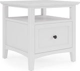 Grace Snowfall Square End Table - Ornate Home