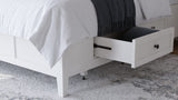Grace Snowfall White Twin Four Drawer Platform Storage Bed - Ornate Home