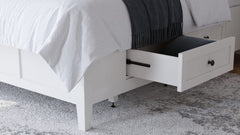Grace Snowfall White Twin Four Drawer Platform Storage Bed - Ornate Home