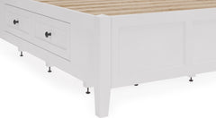 Grace Snowfall White Twin Four Drawer Platform Storage Bed - Ornate Home
