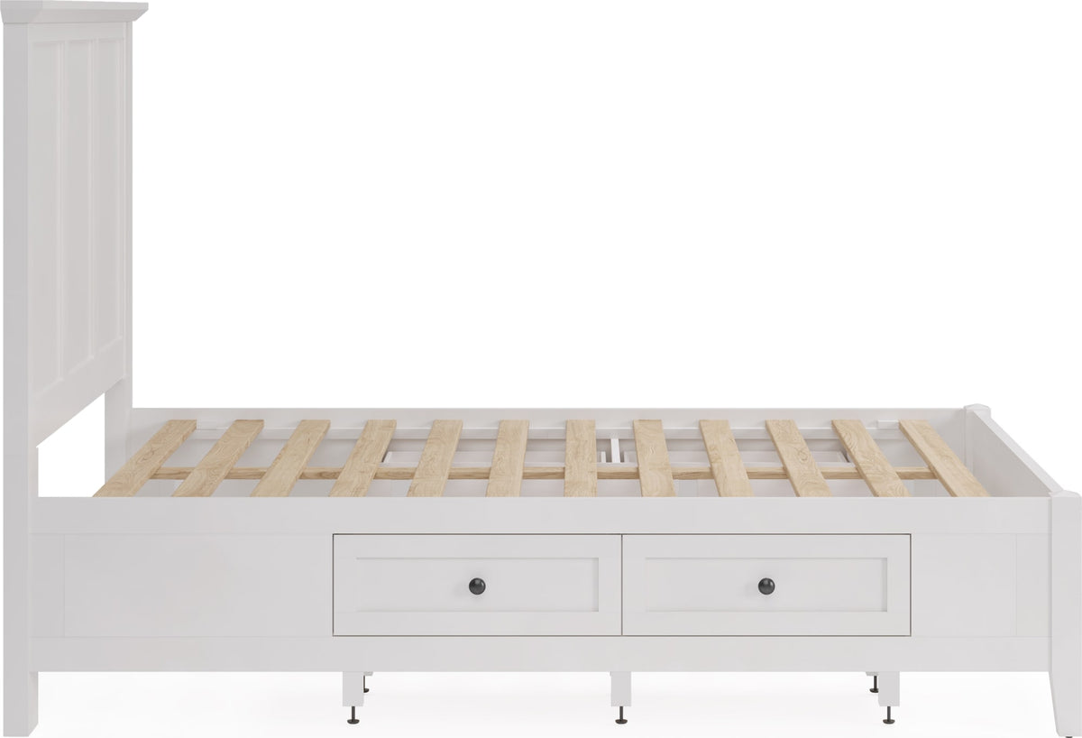 Grace Snowfall White Twin Four Drawer Platform Storage Bed - Ornate Home