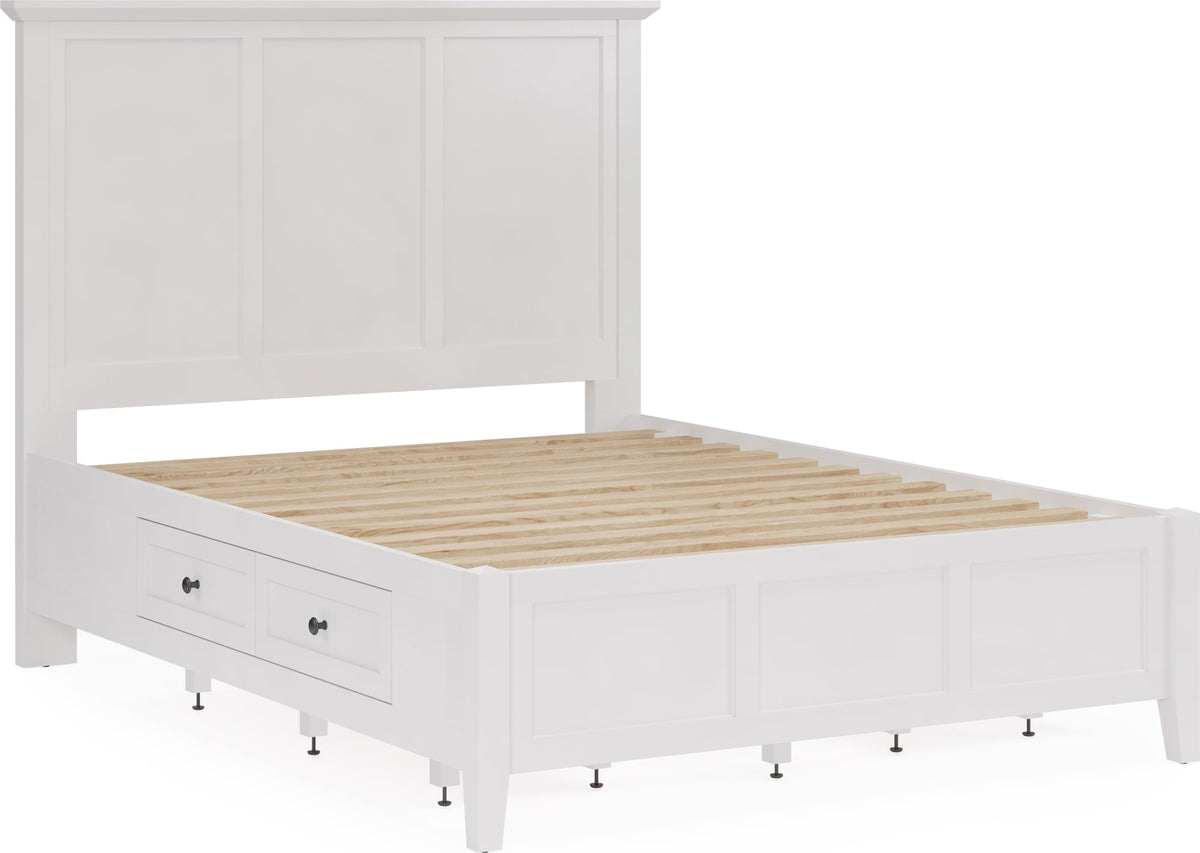 Grace Snowfall White Twin Four Drawer Platform Storage Bed - Ornate Home