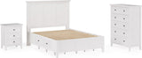 Grace Snowfall White Twin Four Drawer Platform Storage Bed - Ornate Home