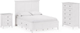 Grace Snowfall White Twin Four Drawer Platform Storage Bed - Ornate Home