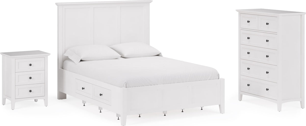 Grace Snowfall White Twin Four Drawer Platform Storage Bed - Ornate Home