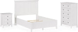 Grace Snowfall White Twin Three Panel Bed - Ornate Home