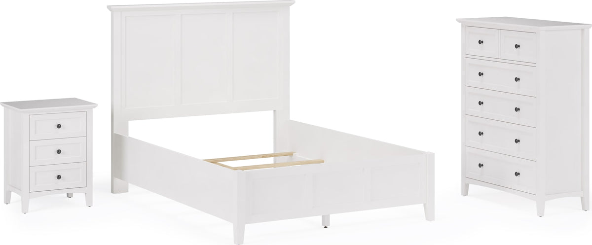 Grace Snowfall White Twin Three Panel Bed - Ornate Home
