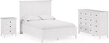 Grace Snowfall White Twin Three Panel Bed - Ornate Home
