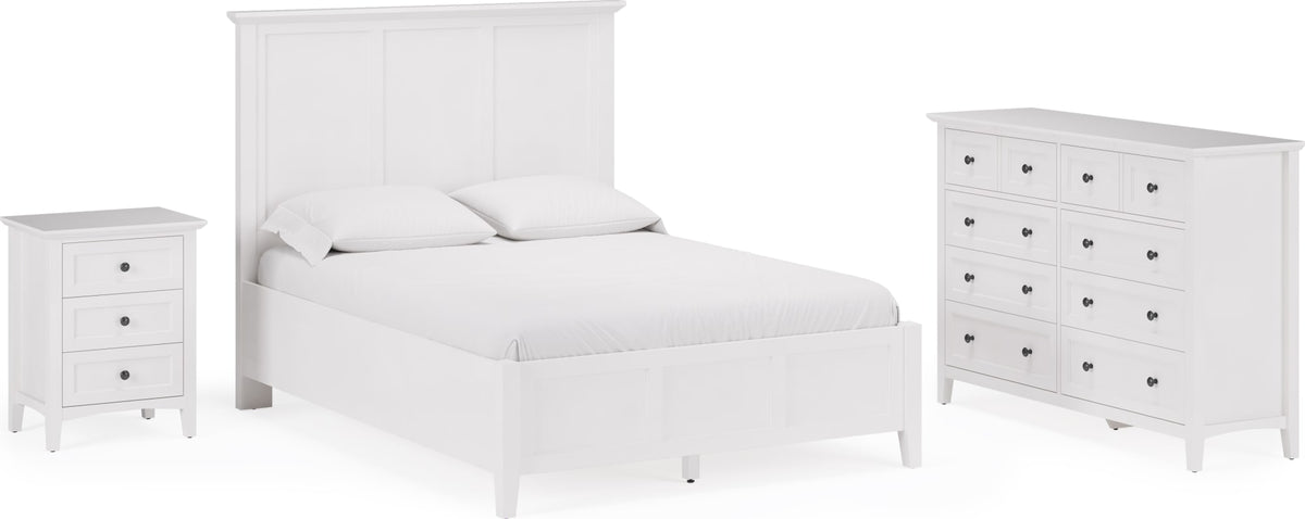Grace Snowfall White Twin Three Panel Bed - Ornate Home