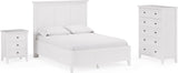 Grace Snowfall White Twin Three Panel Bed - Ornate Home