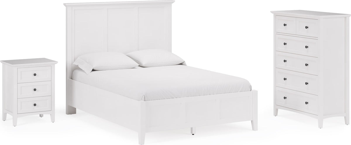 Grace Snowfall White Twin Three Panel Bed - Ornate Home