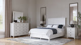 Grace Snowfall White Twin Three Panel Bed - Ornate Home