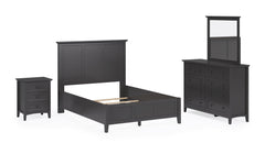 Grace Three California King Panel Bed in Raven Black - Ornate Home