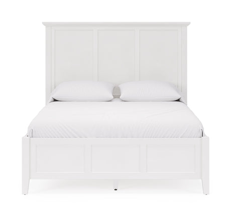 Grace Three California King Panel Bed in Snowfall White - Ornate Home