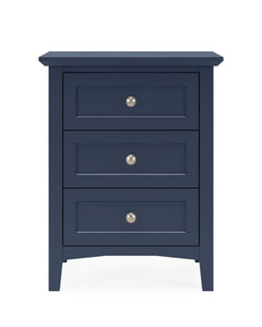 Grace Three Drawer Nightstand in Blueberry - Ornate Home