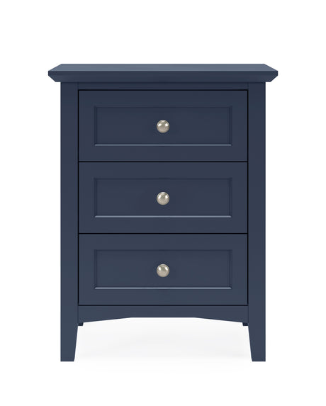 Grace Three Drawer Nightstand in Blueberry - Ornate Home