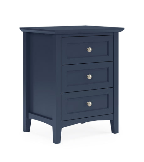 Grace Three Drawer Nightstand in Blueberry - Ornate Home