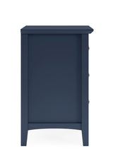 Grace Three Drawer Nightstand in Blueberry - Ornate Home