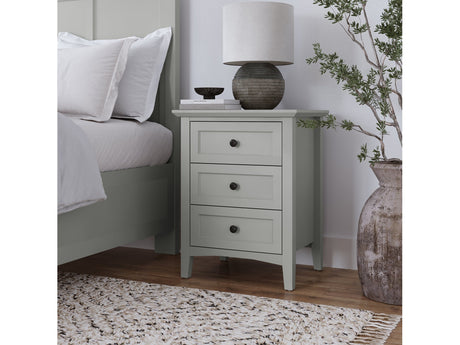 Grace Three Drawer Nightstand in Elephant Grey - Ornate Home