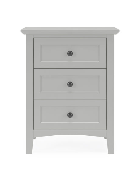 Grace Three Drawer Nightstand in Elephant Grey - Ornate Home