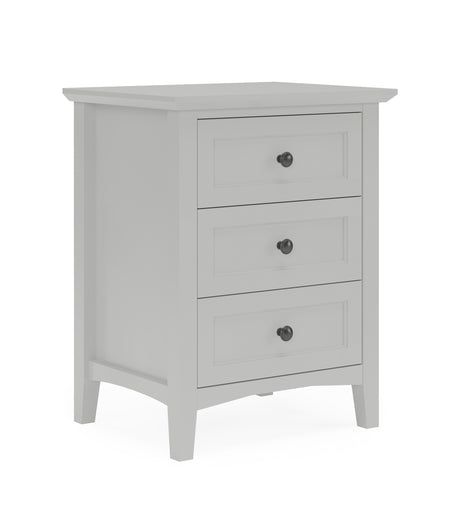 Grace Three Drawer Nightstand in Elephant Grey - Ornate Home