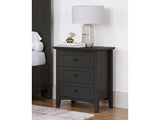 Grace Three Drawer Nightstand in Raven Black - Ornate Home