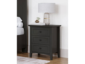 Grace Three Drawer Nightstand in Raven Black - Ornate Home