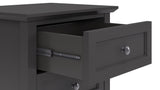 Grace Three Drawer Nightstand in Raven Black - Ornate Home