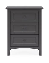 Grace Three Drawer Nightstand in Raven Black - Ornate Home