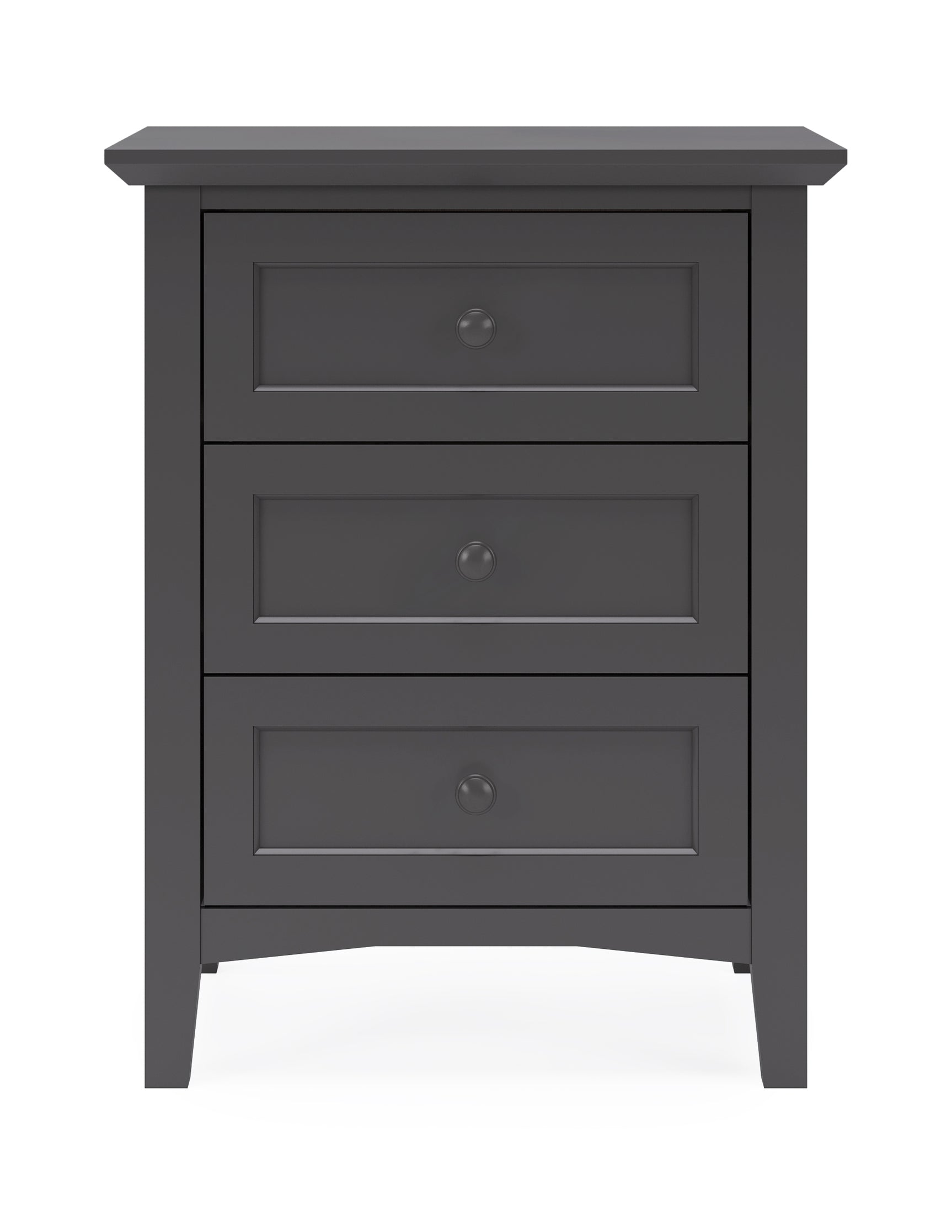 Grace Three Drawer Nightstand in Raven Black - Ornate Home