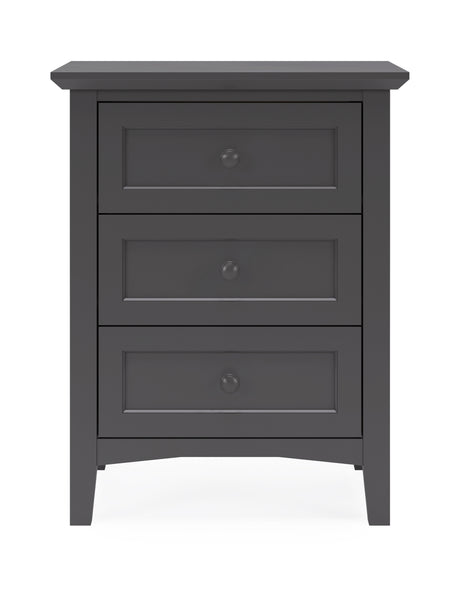 Grace Three Drawer Nightstand in Raven Black - Ornate Home