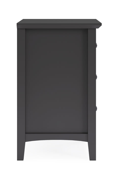 Grace Three Drawer Nightstand in Raven Black - Ornate Home