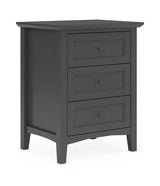 Grace Three Drawer Nightstand in Raven Black - Ornate Home