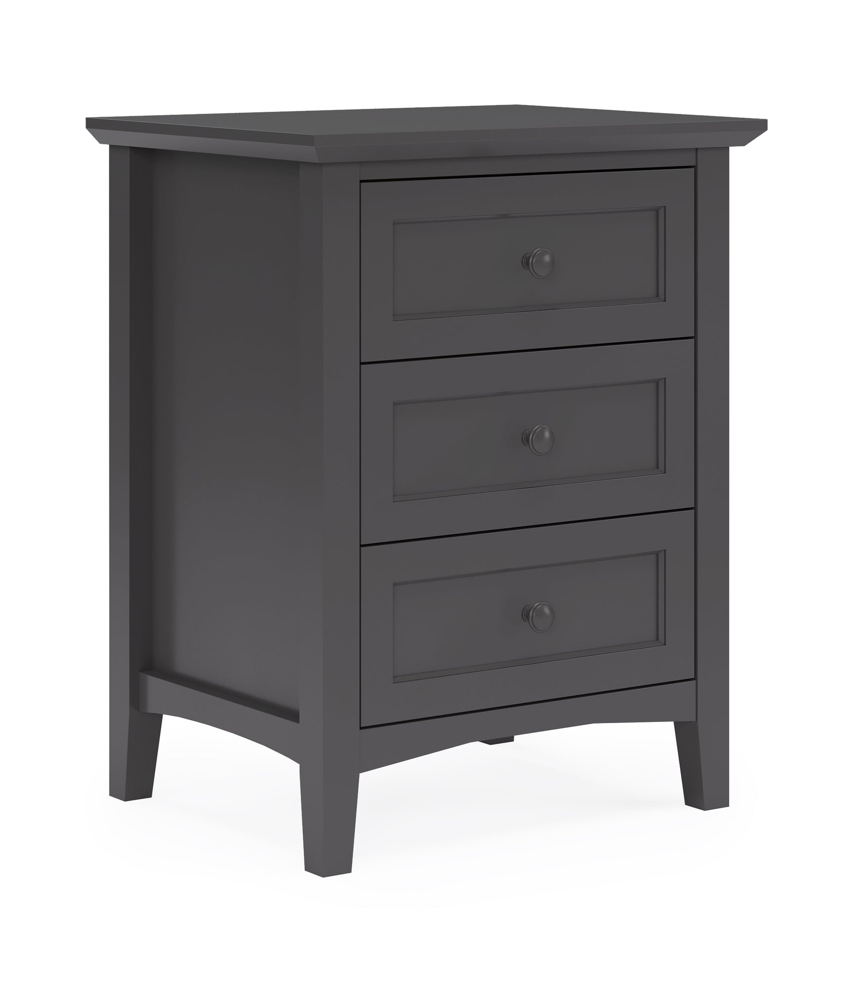 Grace Three Drawer Nightstand in Raven Black - Ornate Home
