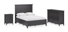 Grace Three Drawer Nightstand in Raven Black - Ornate Home