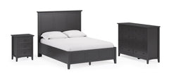 Grace Three Drawer Nightstand in Raven Black - Ornate Home