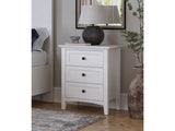 Grace Three Drawer Nightstand in Snowfall White - Ornate Home