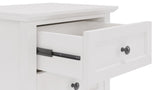 Grace Three Drawer Nightstand in Snowfall White - Ornate Home