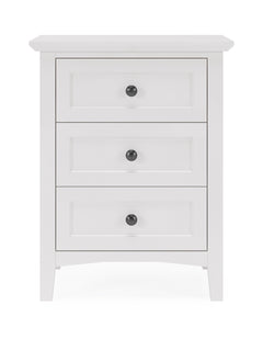 Grace Three Drawer Nightstand in Snowfall White - Ornate Home