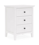 Grace Three Drawer Nightstand in Snowfall White - Ornate Home