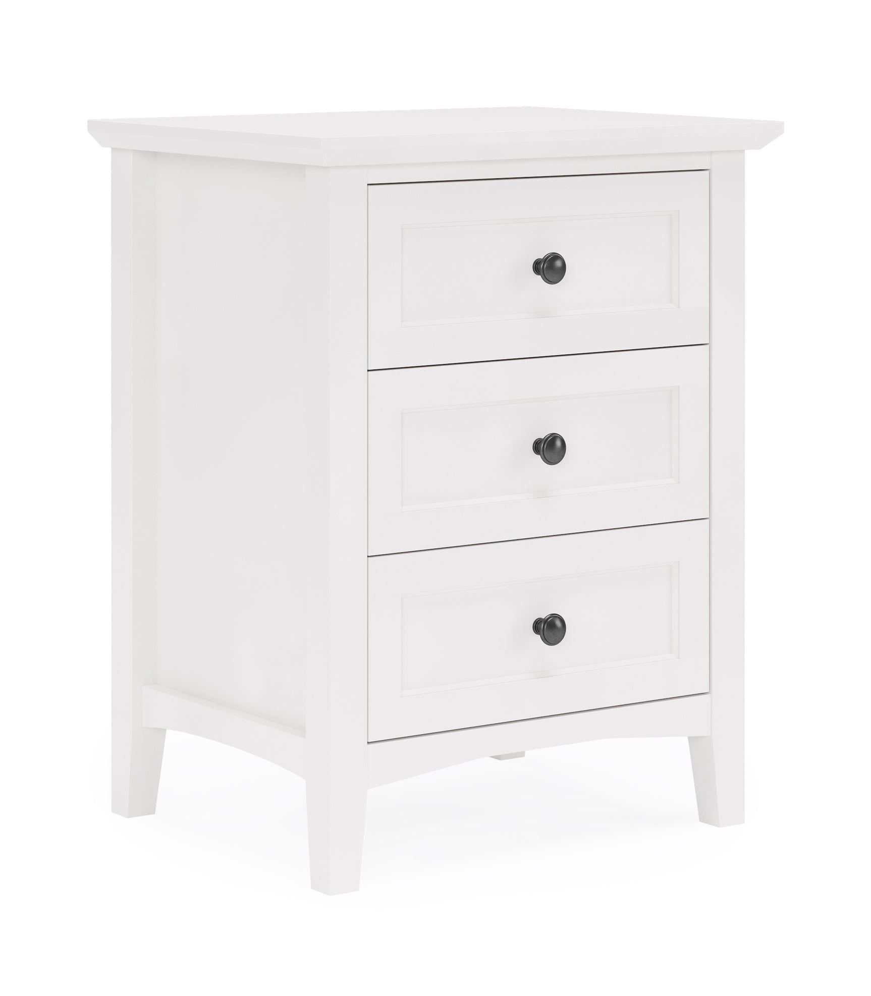 Grace Three Drawer Nightstand in Snowfall White - Ornate Home
