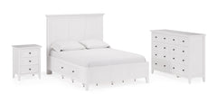 Grace Three Drawer Nightstand in Snowfall White - Ornate Home