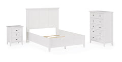 Grace Three Drawer Nightstand in Snowfall White - Ornate Home
