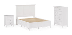 Grace Three Drawer Nightstand in Snowfall White - Ornate Home