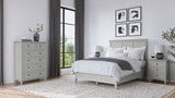 Grace Three Eastern King Panel Bed in Elephant Grey - Ornate Home
